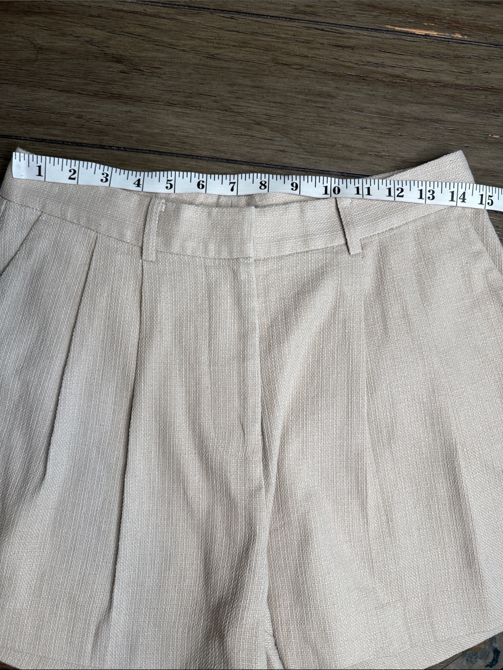 Bec and bridge tan 100% cotton textured weaved knit coastal trouser shorts US 4 - Picture 6 of 13